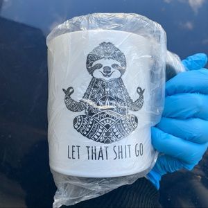 NWT funny novelty yoga sloth mug